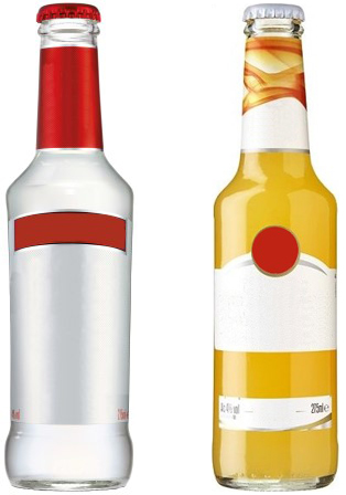 Alcopopflaschen ohne Branding. Smirnoff und Bacardi.